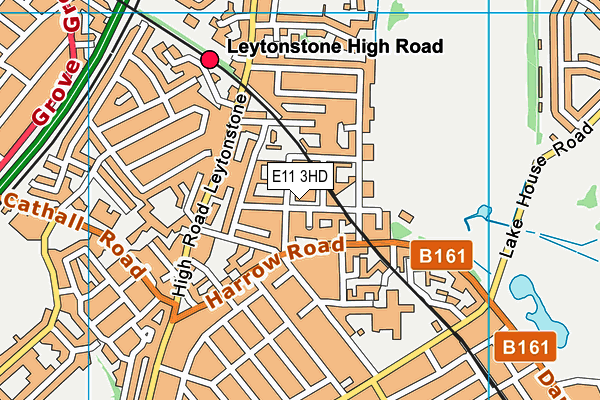 E11 3HD map - OS VectorMap District (Ordnance Survey)