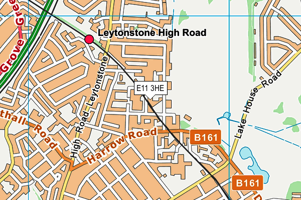 E11 3HE map - OS VectorMap District (Ordnance Survey)