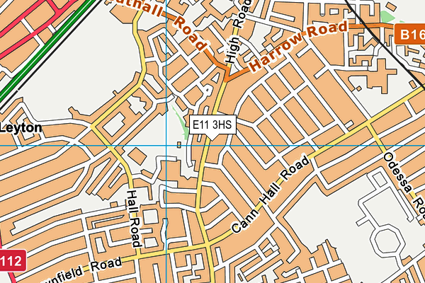 E11 3HS map - OS VectorMap District (Ordnance Survey)