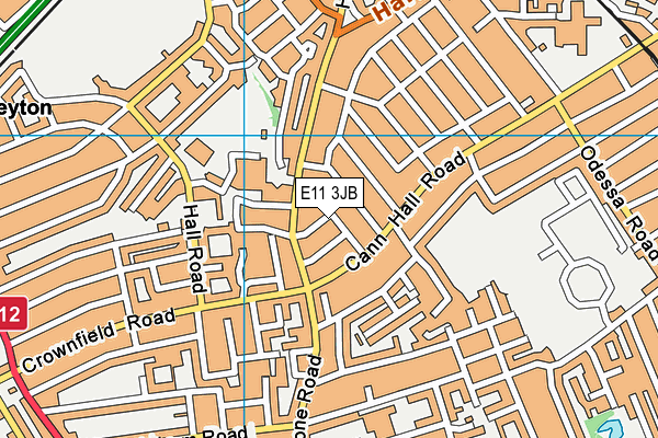 E11 3JB map - OS VectorMap District (Ordnance Survey)