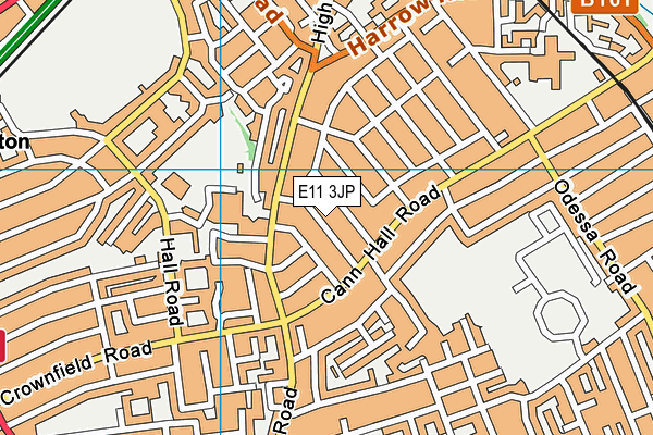 E11 3JP map - OS VectorMap District (Ordnance Survey)