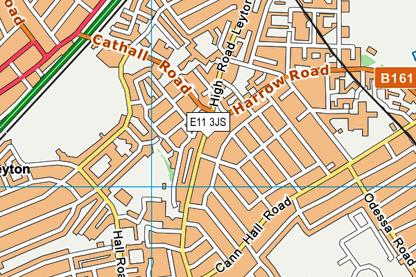 E11 3JS map - OS VectorMap District (Ordnance Survey)