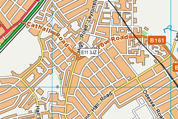 E11 3JZ map - OS VectorMap District (Ordnance Survey)