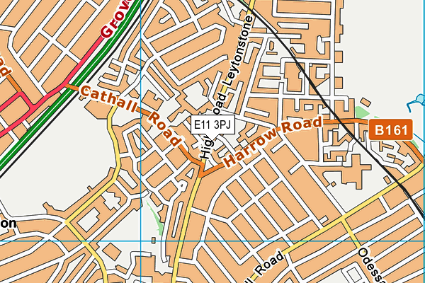 E11 3PJ map - OS VectorMap District (Ordnance Survey)