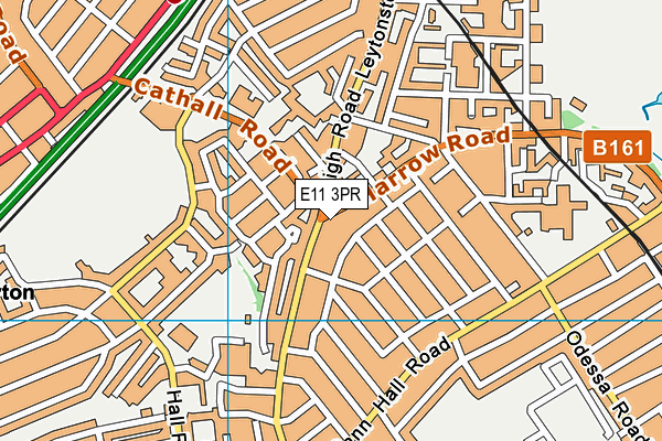 E11 3PR map - OS VectorMap District (Ordnance Survey)