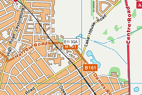 E11 3QA map - OS VectorMap District (Ordnance Survey)