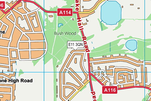 E11 3QN map - OS VectorMap District (Ordnance Survey)