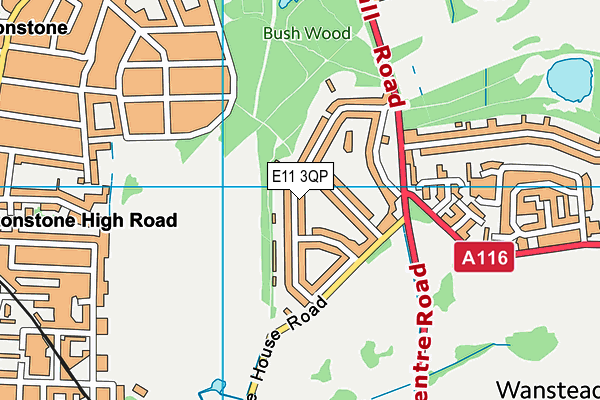 E11 3QP map - OS VectorMap District (Ordnance Survey)