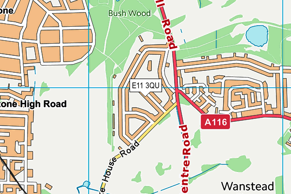 E11 3QU map - OS VectorMap District (Ordnance Survey)