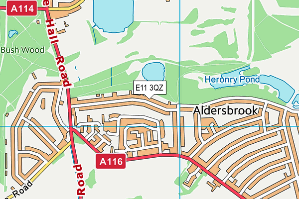 E11 3QZ map - OS VectorMap District (Ordnance Survey)