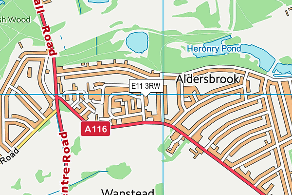 E11 3RW map - OS VectorMap District (Ordnance Survey)