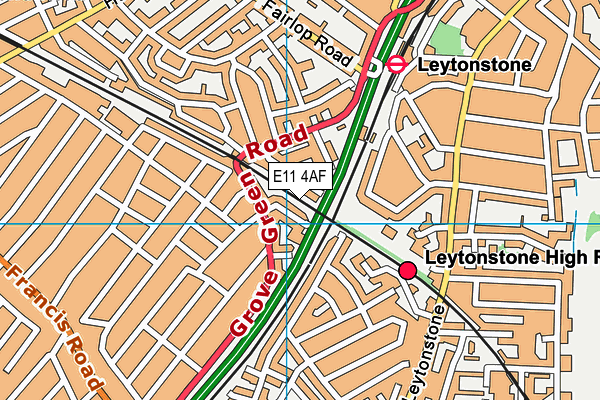 E11 4AF map - OS VectorMap District (Ordnance Survey)