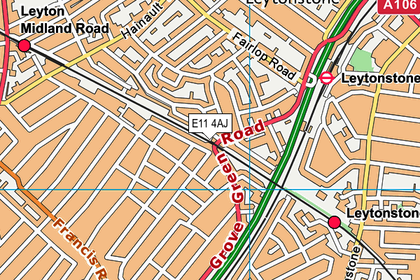 E11 4AJ map - OS VectorMap District (Ordnance Survey)