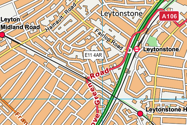 E11 4AR map - OS VectorMap District (Ordnance Survey)