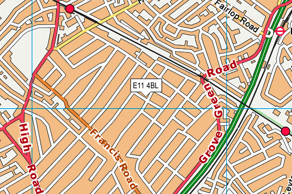 E11 4BL map - OS VectorMap District (Ordnance Survey)