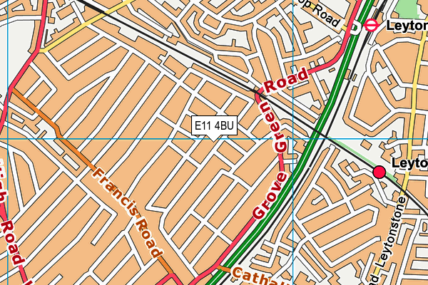 E11 4BU map - OS VectorMap District (Ordnance Survey)