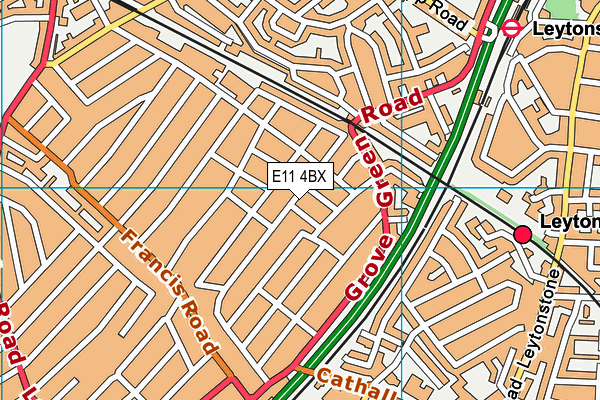 E11 4BX map - OS VectorMap District (Ordnance Survey)