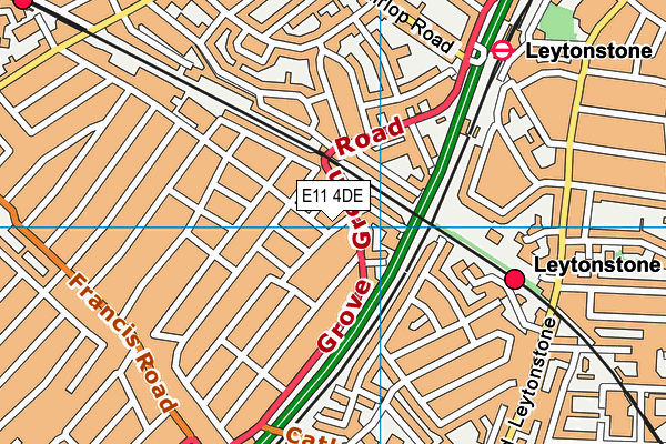 E11 4DE map - OS VectorMap District (Ordnance Survey)