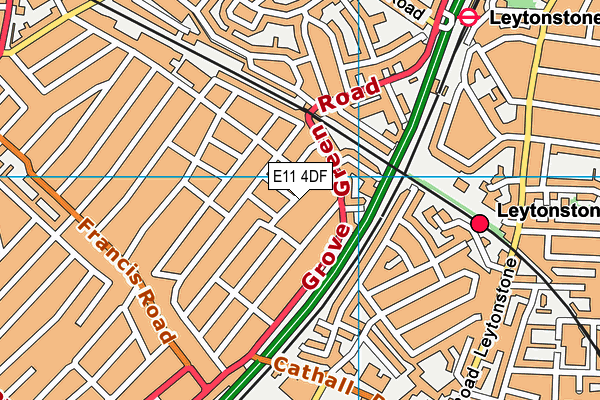 E11 4DF map - OS VectorMap District (Ordnance Survey)