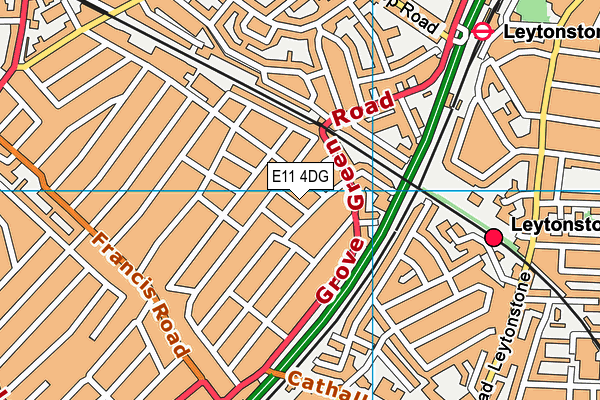 E11 4DG map - OS VectorMap District (Ordnance Survey)