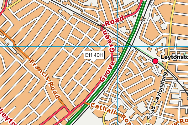 E11 4DH map - OS VectorMap District (Ordnance Survey)