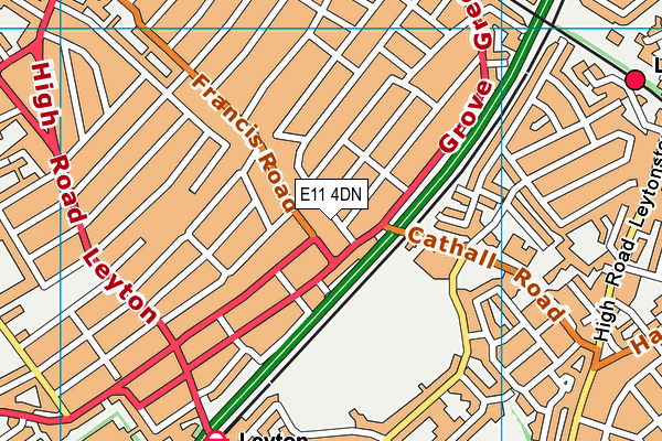 E11 4DN map - OS VectorMap District (Ordnance Survey)