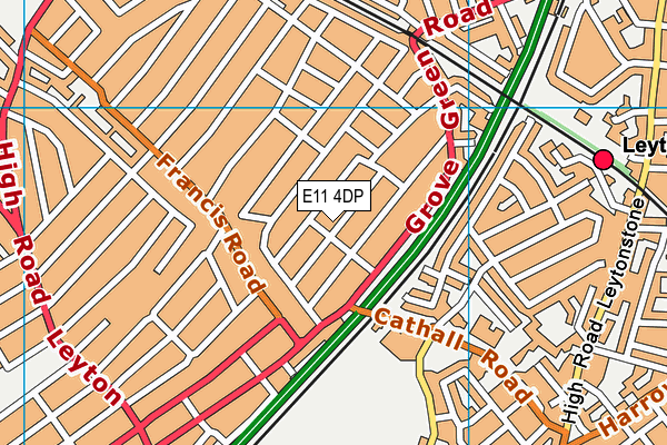 E11 4DP map - OS VectorMap District (Ordnance Survey)