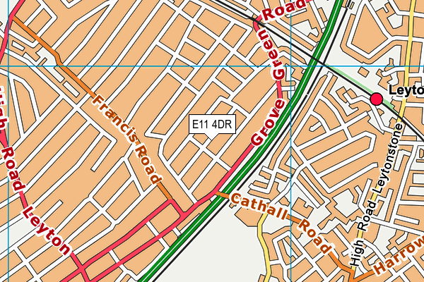 E11 4DR map - OS VectorMap District (Ordnance Survey)