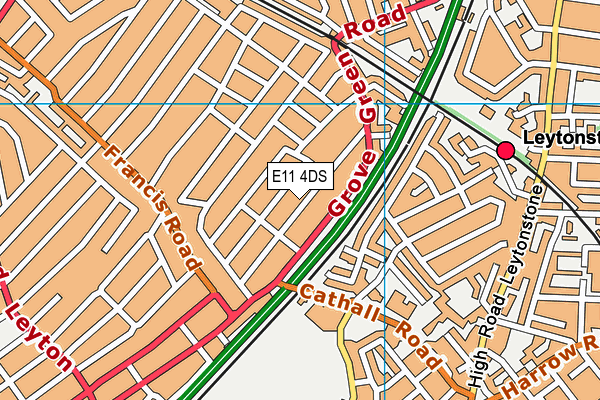 E11 4DS map - OS VectorMap District (Ordnance Survey)