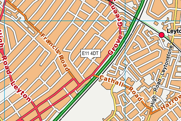 E11 4DT map - OS VectorMap District (Ordnance Survey)