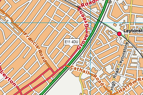 E11 4DU map - OS VectorMap District (Ordnance Survey)