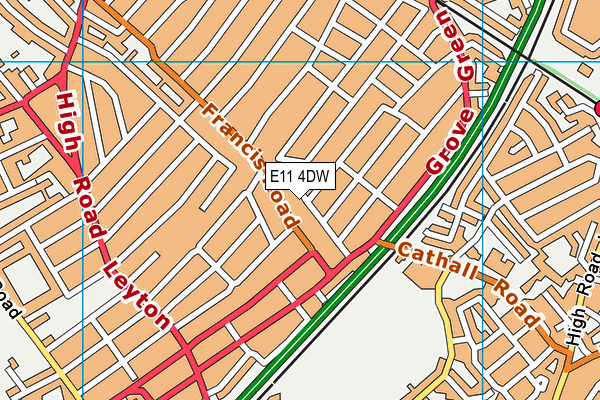 E11 4DW map - OS VectorMap District (Ordnance Survey)