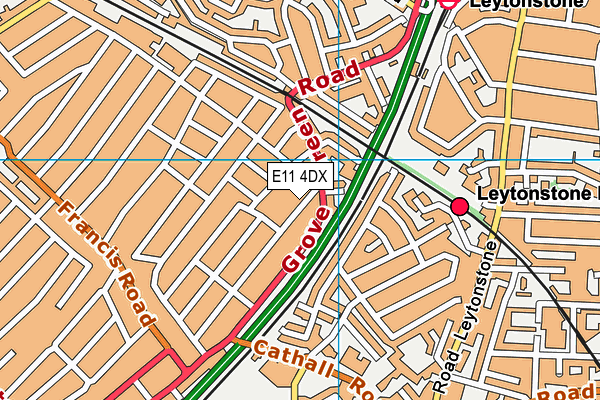 E11 4DX map - OS VectorMap District (Ordnance Survey)