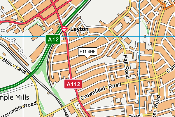 E11 4HF map - OS VectorMap District (Ordnance Survey)