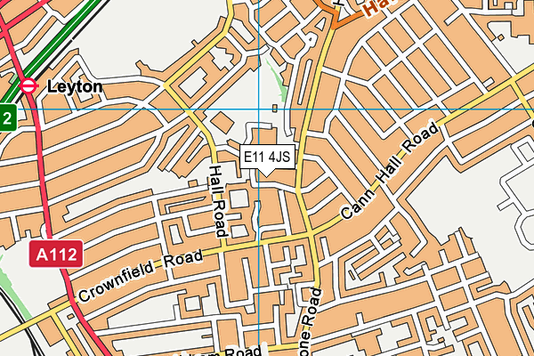 E11 4JS map - OS VectorMap District (Ordnance Survey)