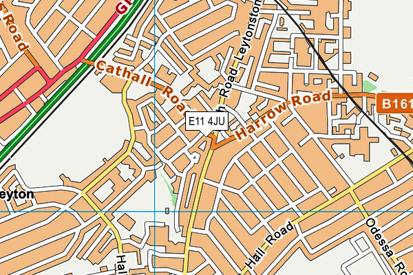 E11 4JU map - OS VectorMap District (Ordnance Survey)