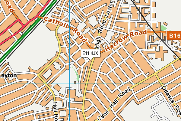 E11 4JX map - OS VectorMap District (Ordnance Survey)