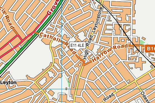 E11 4LE map - OS VectorMap District (Ordnance Survey)