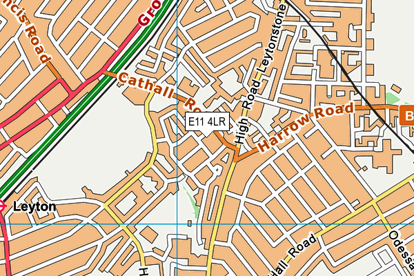 E11 4LR map - OS VectorMap District (Ordnance Survey)