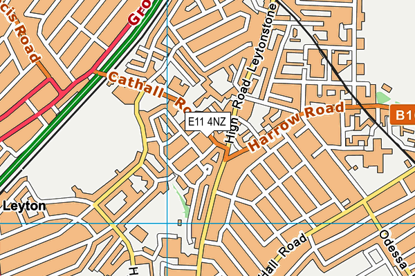 E11 4NZ map - OS VectorMap District (Ordnance Survey)