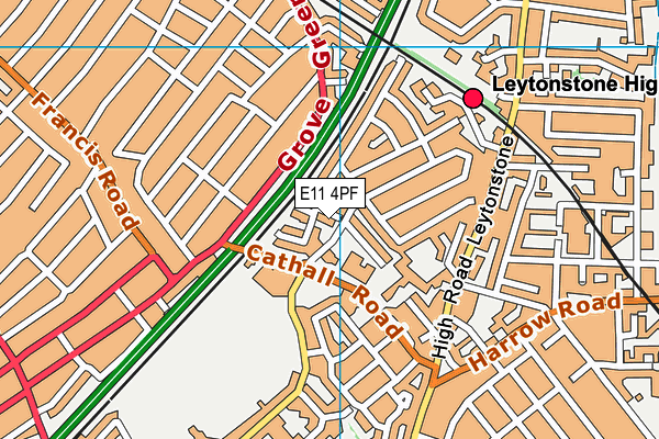 E11 4PF map - OS VectorMap District (Ordnance Survey)