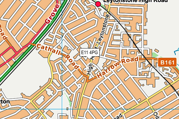 E11 4PG map - OS VectorMap District (Ordnance Survey)