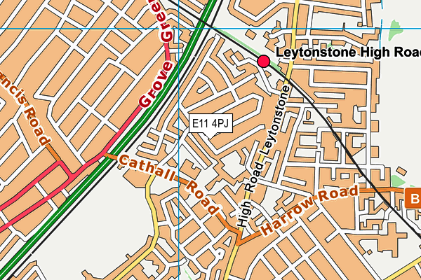 E11 4PJ map - OS VectorMap District (Ordnance Survey)