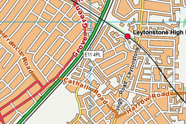 E11 4PL map - OS VectorMap District (Ordnance Survey)