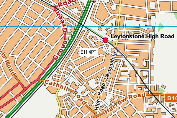 E11 4PT map - OS VectorMap District (Ordnance Survey)
