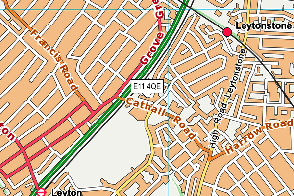 E11 4QE map - OS VectorMap District (Ordnance Survey)