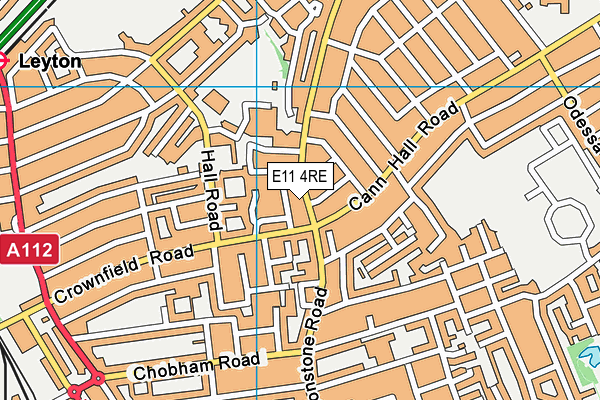 E11 4RE map - OS VectorMap District (Ordnance Survey)