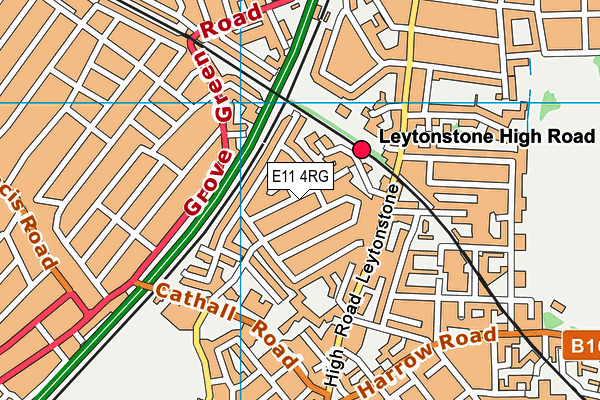 E11 4RG map - OS VectorMap District (Ordnance Survey)