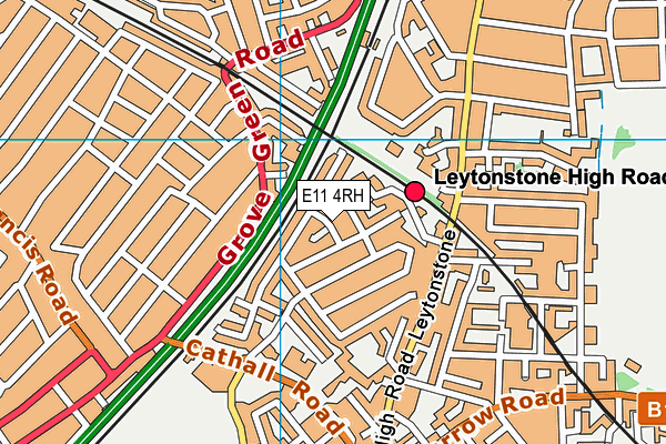 E11 4RH map - OS VectorMap District (Ordnance Survey)