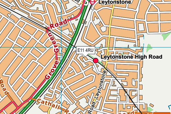 E11 4RU map - OS VectorMap District (Ordnance Survey)